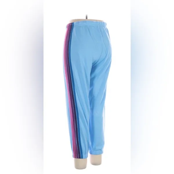 Aviator Nation Light Blue Track Pants with Yellow Accent - Image 2