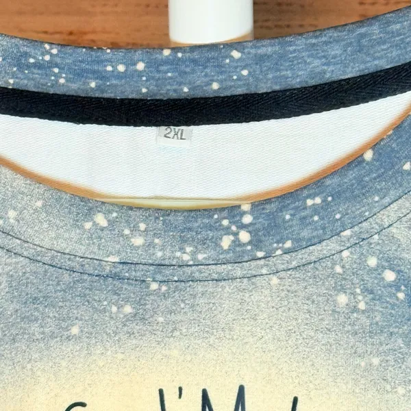 Blue and White Graphic Skeleton Sweatshirt Size 2X - Image 5