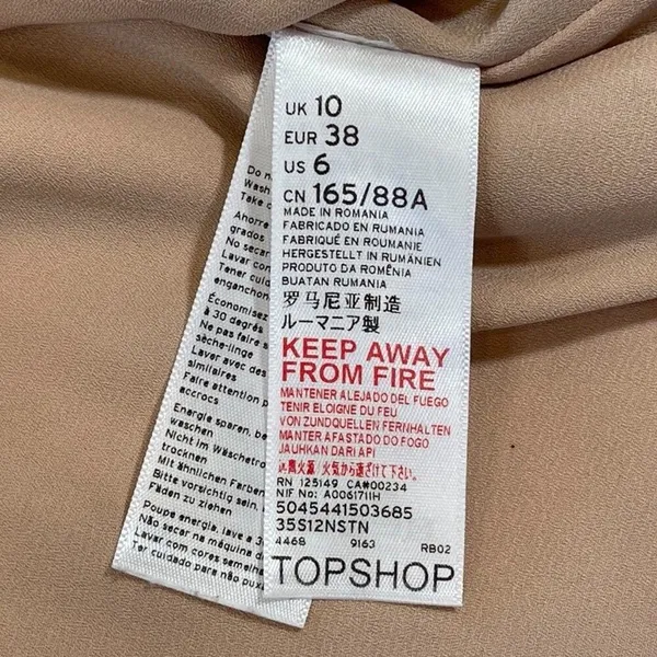 TopShop | Beige Satin Leopard Print Shift Dress | Size 6 - Image 10