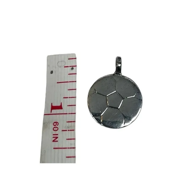 Sterling Silver Antiqued Soccer Ball Pendant - Image 4