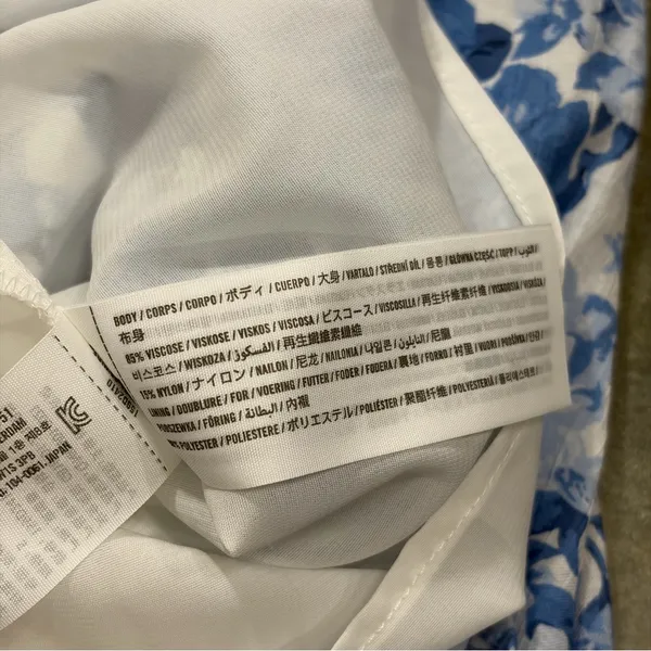 Abercrombie & Fitch Blue and White Floral Maxi Sundress Sz S Cottagecore Beach - Image 11