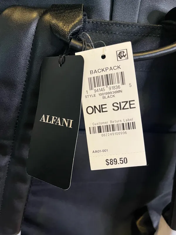 Alfani black backpack with front pocket, one size #backpack #minimalist. #165 - Image 2