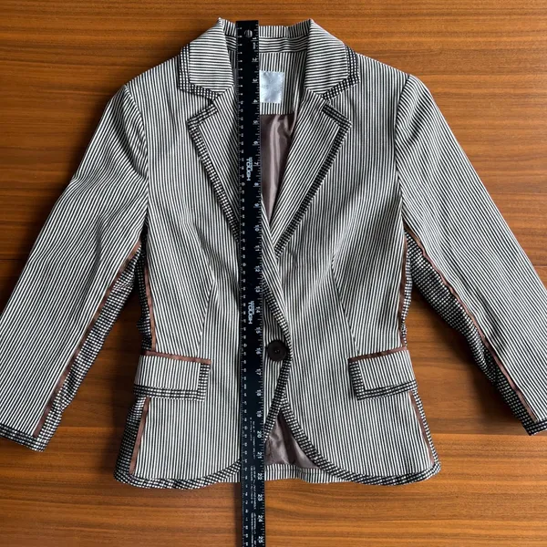 Lucy Paris Striped Blazer S Pinstripe Y2K Academia Preppy Fall Riding Jacket - Image 9