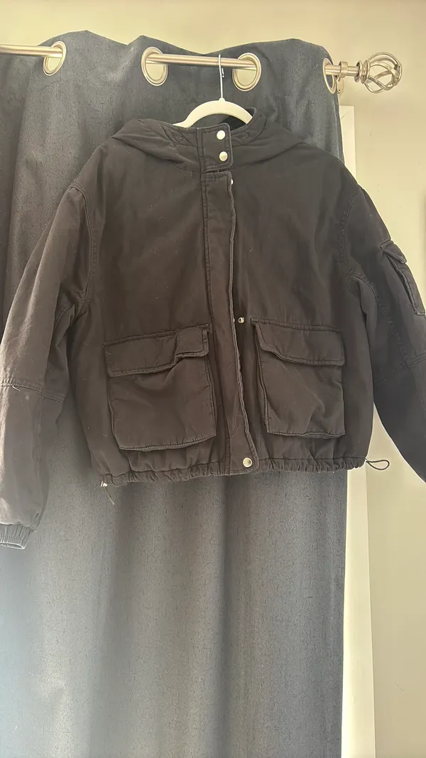 H&M Black Cargo Jacket - Image 3