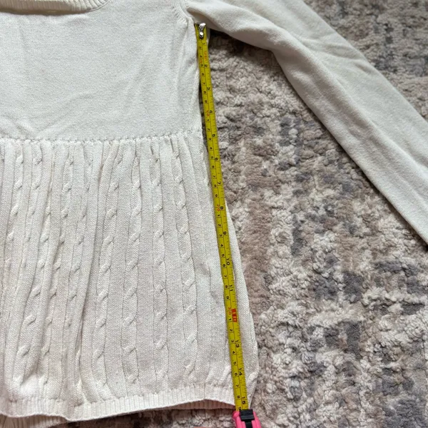 M Hollister babydoll cream sweater - Image 5