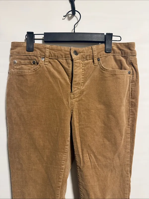 Lauren Ralph Lauren Tan Corduroy‎ Straight Leg Pants 4P Camel Brown Preppy - Image 7