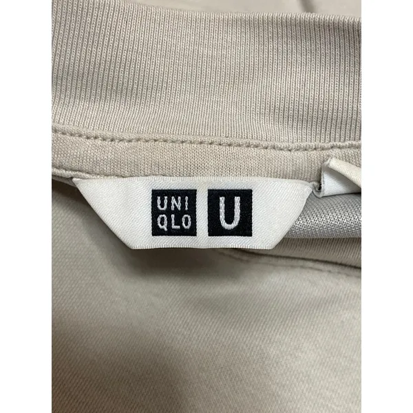 Uniqlo Airism Womens Beige Short Sleeve Crew Neck Basic Tee T-Shirt Top Size L - Image 3