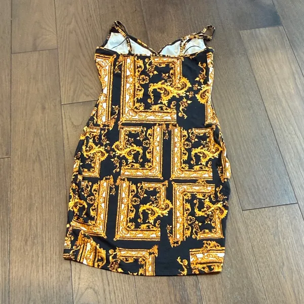 Bear Dance Black and Gold Mini Women's Dress Small C3-062 - Image 4