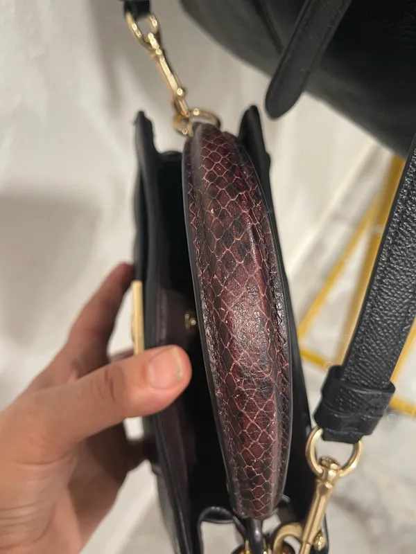 Nwt Coach Purse C8687 Mini Lane Top Handle Pebble Snake Leather Black - Image 9