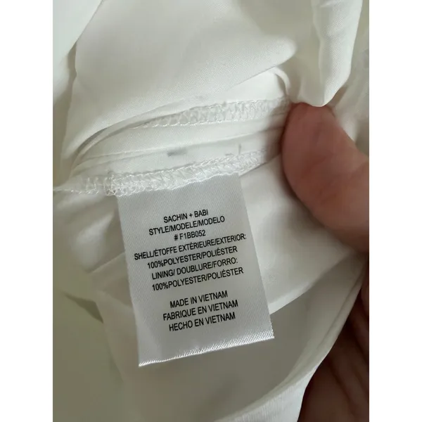 Sachin & Babi Midi Dress Size‎ 6 White Satin Cutout Open Back F1BB052 - Image 8