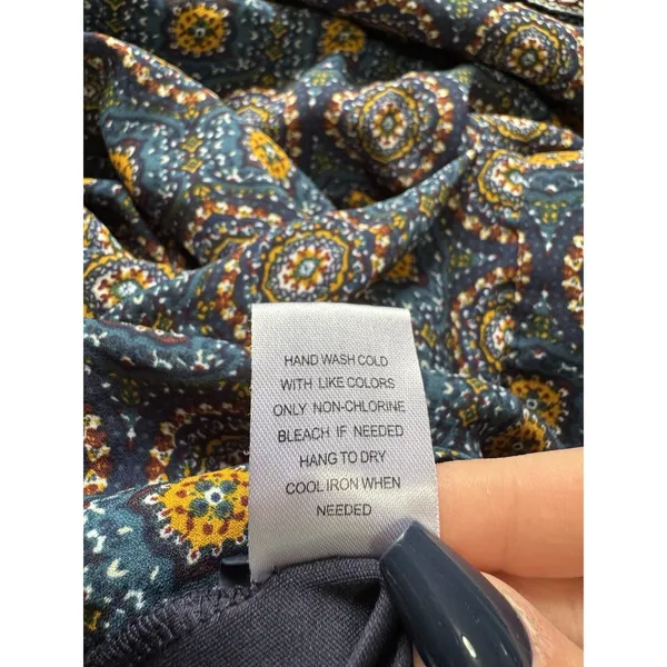 Daniel Rainn Shift Dress Women XL Navy Blue Geometric Lined Bohemian Hippie Chic - Image 11