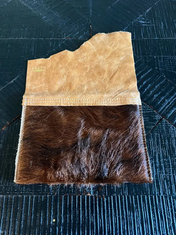 Vintage Canoe Hair-On-Hide Leather Envelope Clutch – Western Boho NEW - Image 5