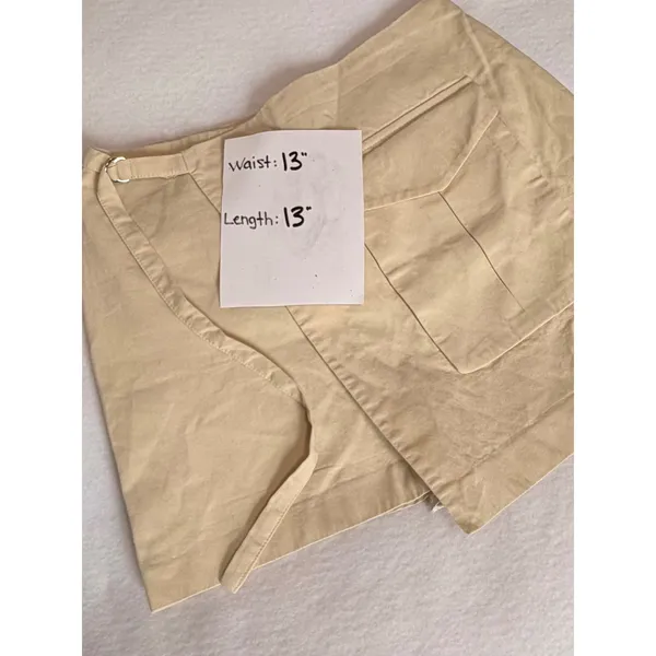 Zara Wrap Cargo Skort Womens XS Beige Sand 100% Cotton Utility Mini Skirt Shorts - Image 5