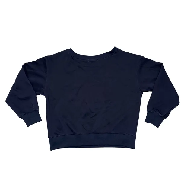 Aelfric Eden Navy Blue Sweatshirt Hearts Detail Crewneck Long Sleeve Women's Sz M - Image 4