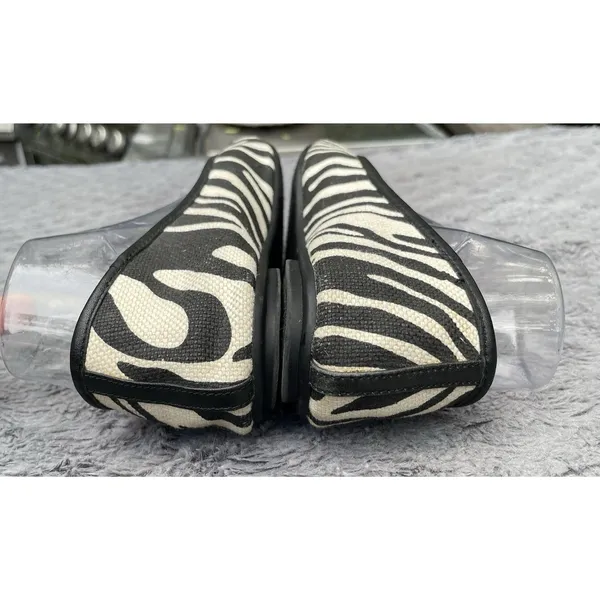 Zebra Ballet Flats Lauren Ralph Lauren Abigail II Black White Buckle Size 8B - Image 11