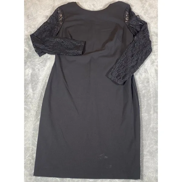 Ralph Lauren Cocktail Dress Women‎ 12 Keanu Lace Inset Long Slv Black Formal NWT - Image 7