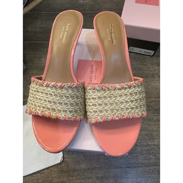 KATE SPADE NEW YORK Raffia Heeled Sandals Size 9.5‎ - Image 2