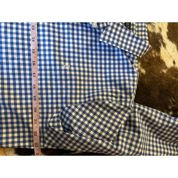 Lauren Ralph Lauren Blue Checkered Long Sleeve Button Down Size XL - Image 7