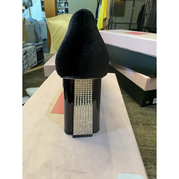 NEW Kate Spade Sybil Pumps Size 7.5 Black Velvet Heels‎ Rhinestones - Image 4
