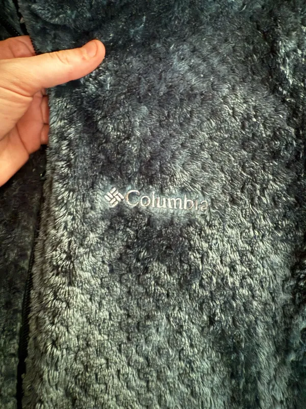 Columbia dark teal Sherpa teddy fleece zip up jacket small - Image 3