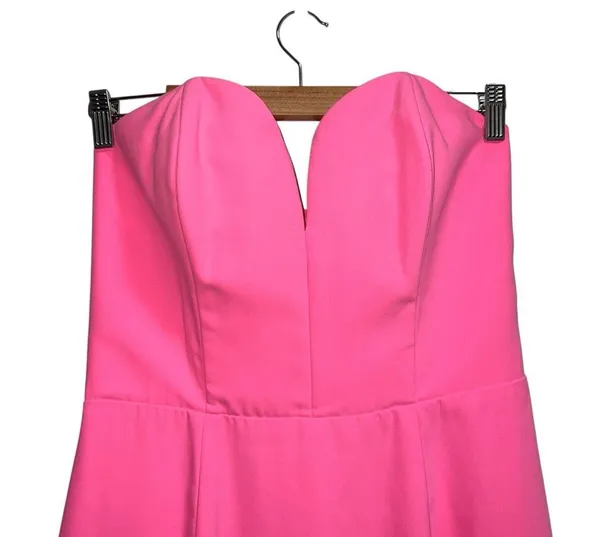 Amanda Uprichard x Revolve Cherri Strapless Maxi Gown In Shocking Pink - Image 4