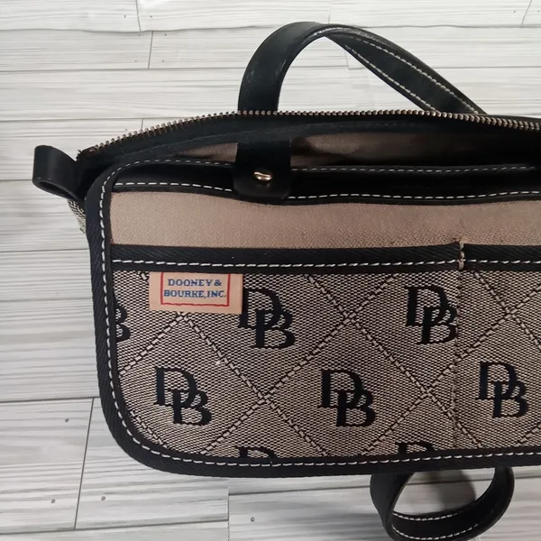 Dooney n Bourke vintage shoulder canvas leather purse black - Image 7