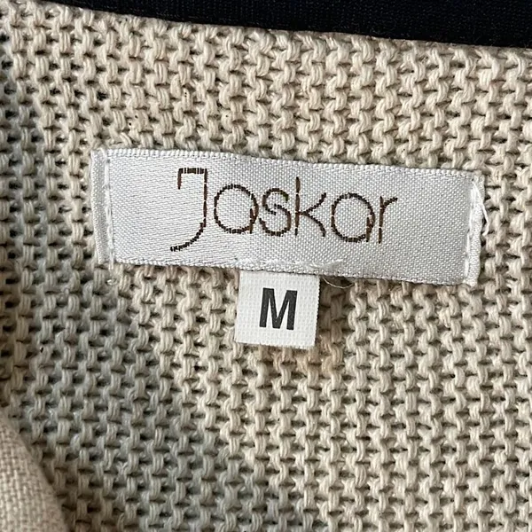 Jaskar Cardigan Sweater.Size Medium. Tan w/zebra print‎ - Image 7