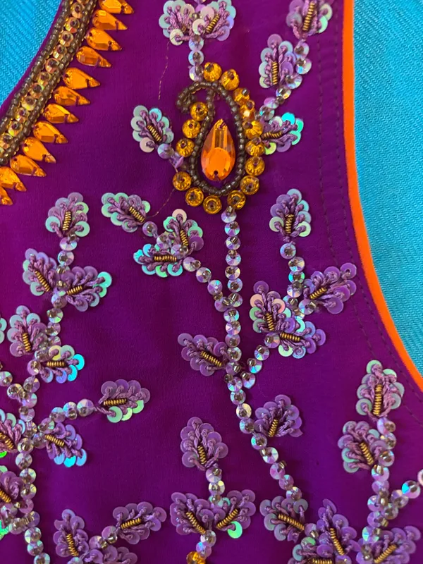 Sleeveless gemstone & appliqué top Purple - Image 3