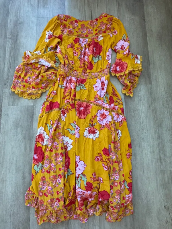 Free People Whimsical Fairy Penny Printed Maxi Bodysuit S - Image 11