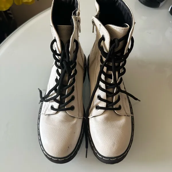 Sincerely Jules White and Black Combat Boots - Image 2