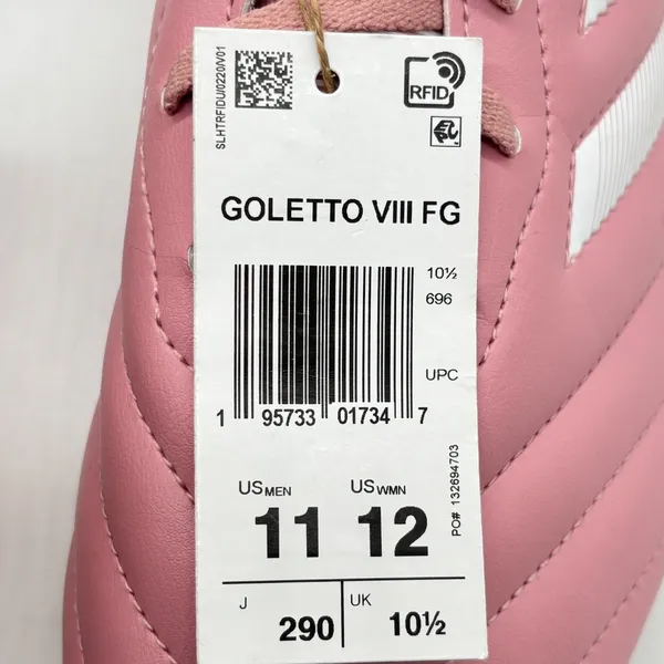 NEW‎ Adidas Goletto VIII FG Soccer Cleats Womens Size 12 Mens 11 Pink White - Image 8