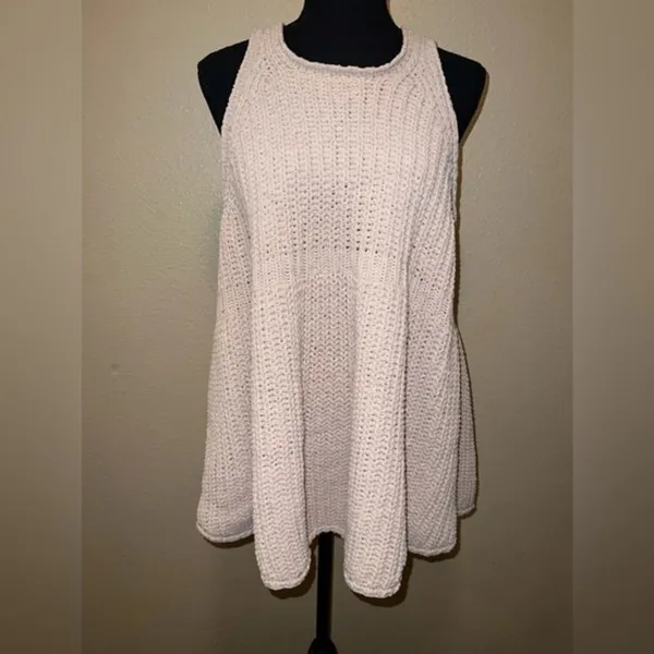 POL Chenille Chunky Knit Tunic Sleeveless Sweater Tank‎ Top small - Image 2