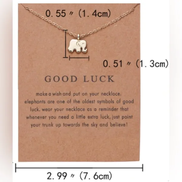 Good Luck Elephant Indie Boho Gold Charm Necklace - Image 4