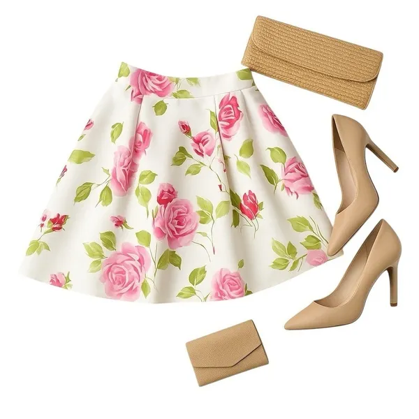 Sherri Hill 50563 Pink Rose Floral Fit Flare Skirt White Designer Size 0 Bridal - Image 17