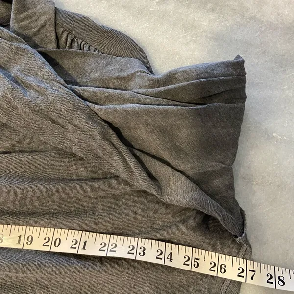 We The Free Free People Size M Gray Rush Hour Peasant Blouse Raw Hem Linen Long Sleeve - Image 12