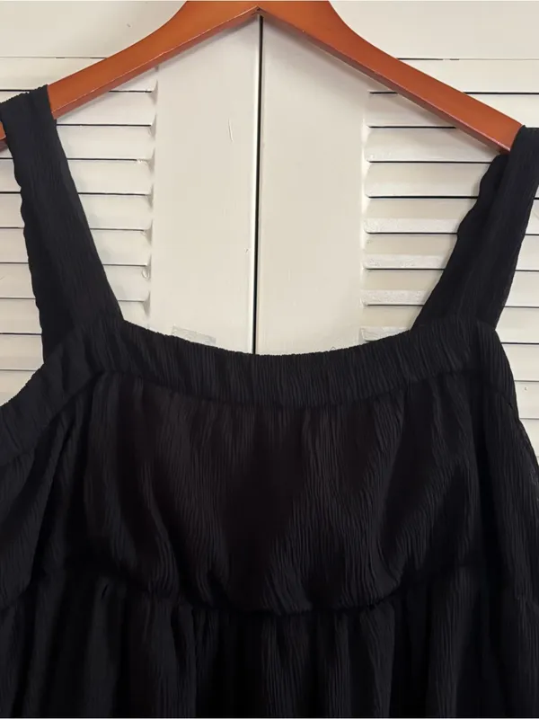 line and dot Maxine Tiered Maxi Dress Color Black Size MD - Image 5