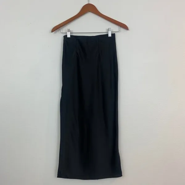 Urban Outfitters Women's XS Black High Waisted Midi Skirt Side Zip Grunge Office - Image 4