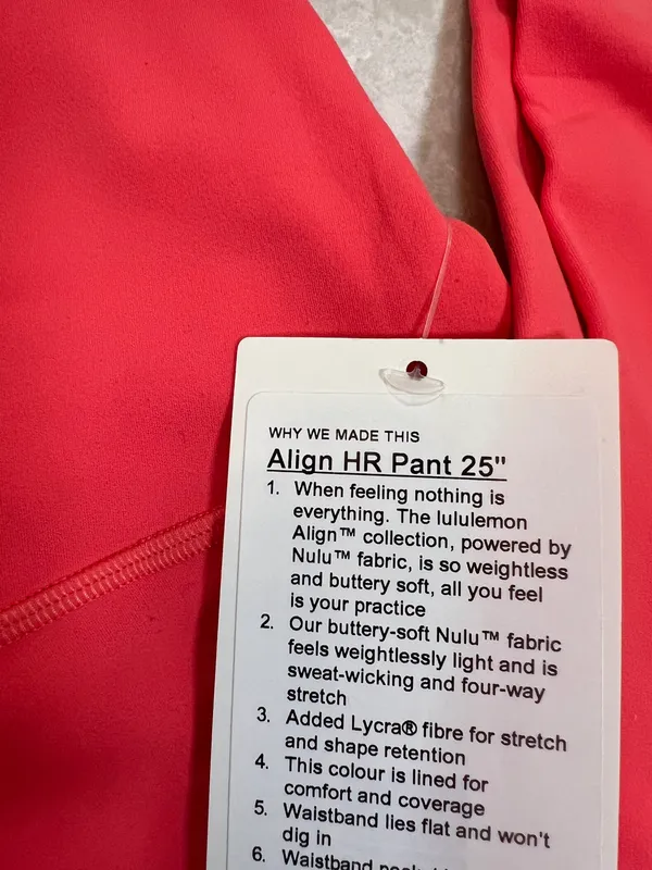 Align HR Pants 25” Size 8 - Image 2