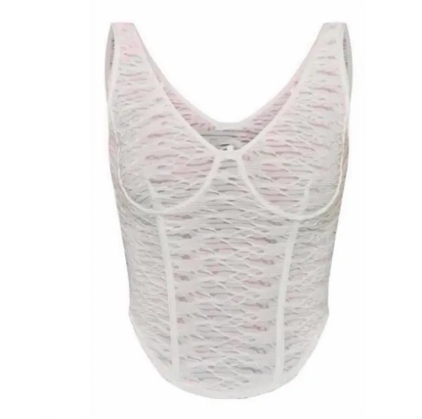 Pretty Little Thing White Embroidered Corset Top - Image 4