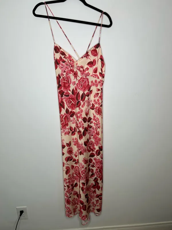 Revolve Favorite Daughter The Envy Slip Midi Dress in Rose Multi Size Large - Image 5