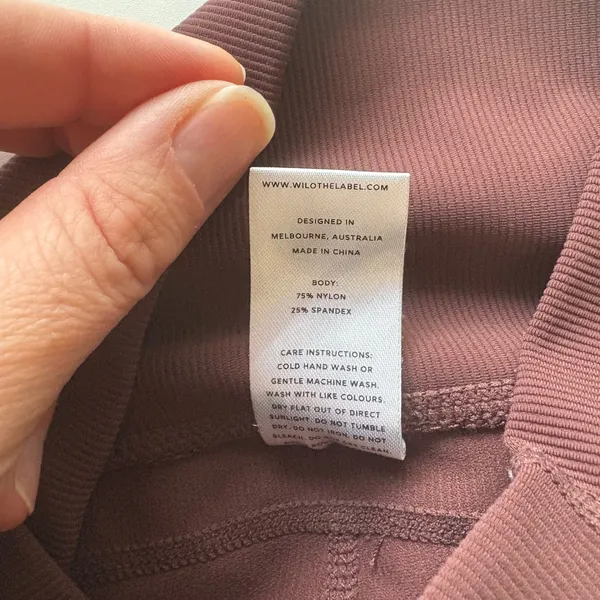 WILO The Label Ribbed High Waisted‎ Ruched Hem Leggings Women Size S Burgundy - Image 5