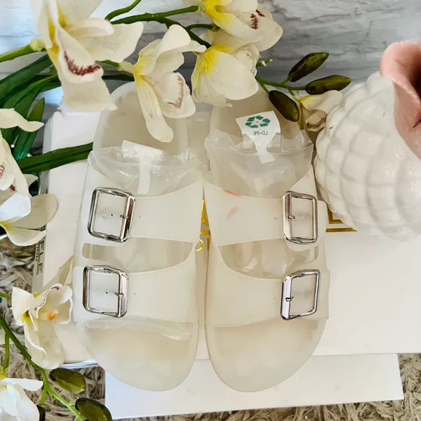 Top Moda White Jelly Slip Ons - Image 2