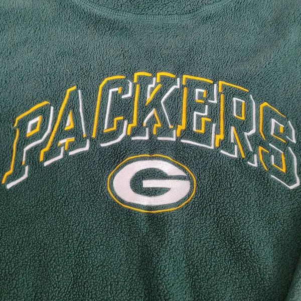 Vintage 90s Green Bay Packers NFL Fleece Sweatshirt Women’s XL Embroidered - Image 2