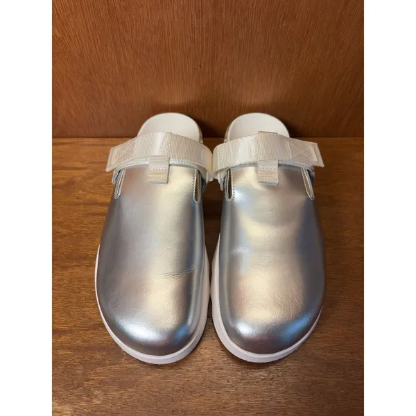 Sorel Viibe Metallic Silver Sea Salt Platform Clogs sz 11 Futuristic Chunky - Image 5