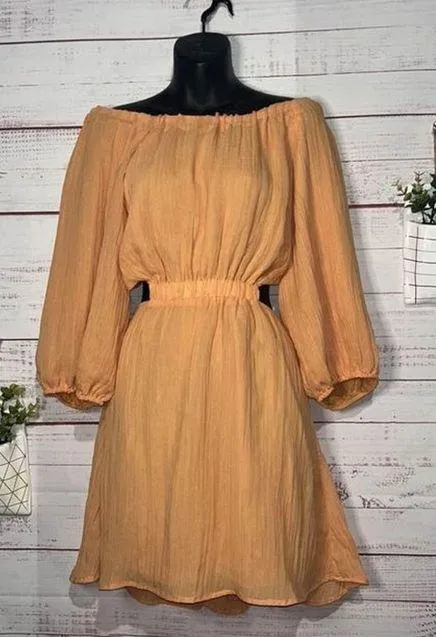 VICI |Orange Kaiga Backless Plisse Dress | Small - Image 5