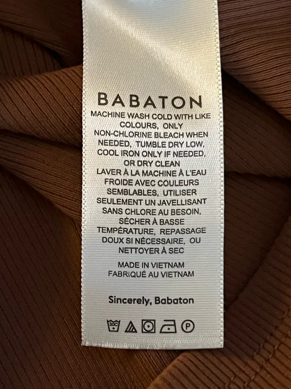 Womens small Babaton Aritzia Sculpt Brown Ribbed Tank Dress Bodycon Racerback - Image 6