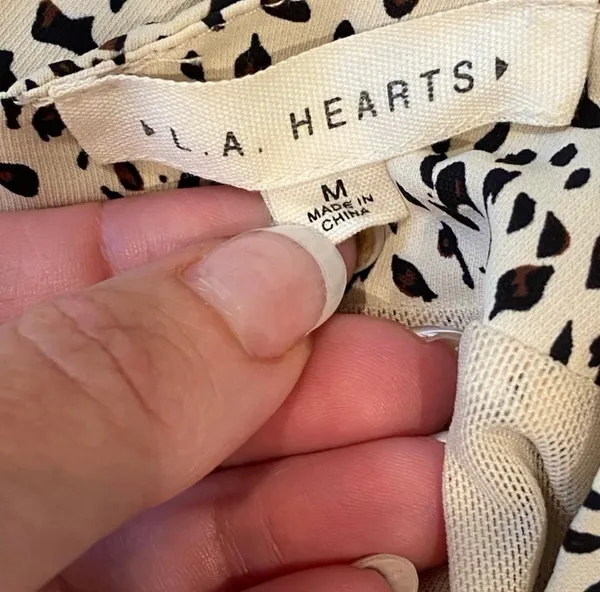PacSun LA Hearts Ruched Leopard Cheetah Mini Skirt Lightweight Tan Black M - Image 4
