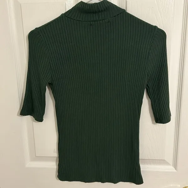 Reformation Ribbed Knit Leia Mock Turtleneck Top in Sage Gren New Size Small - Image 7