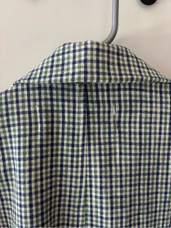 Zara Green Plaid Bow Cuff Coat Sz S Preppy Like New - Image 9