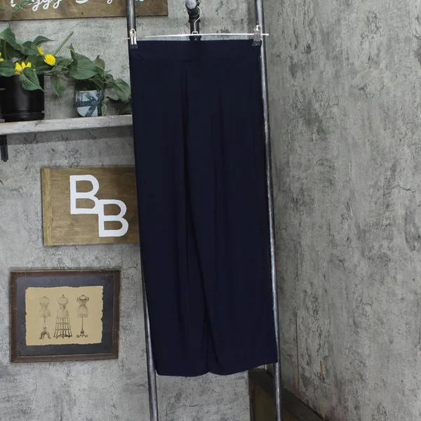 NWT Ny Collection Petite Mid Rise Pull On Wide-Leg Palazzo Pants Navy Blue SP - Image 5